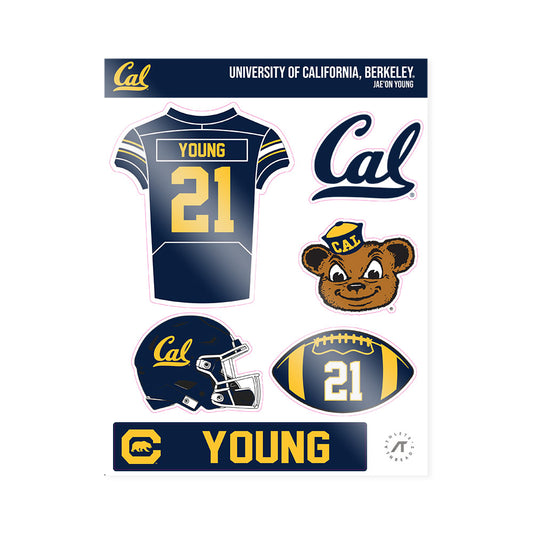 UC Berkeley - NCAA Football : Jae'on Young - Sticker Sheet-0