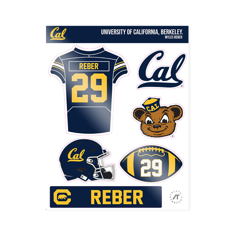 UC Berkeley - NCAA Football : Myles Reber - Sticker Sheet-0