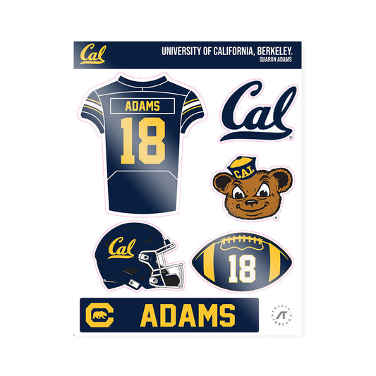 UC Berkeley - NCAA Football : Quaron Adams - Sticker Sheet-0