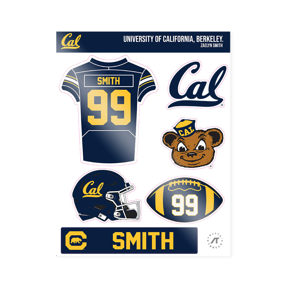 UC Berkeley - NCAA Football : Zaelyn Smith - Sticker Sheet-0