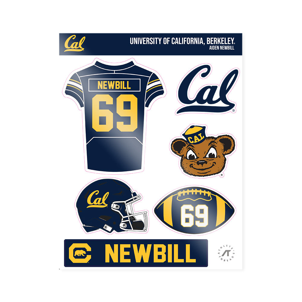 UC Berkeley - NCAA Football : Aiden Newbill - Sticker Sheet-0