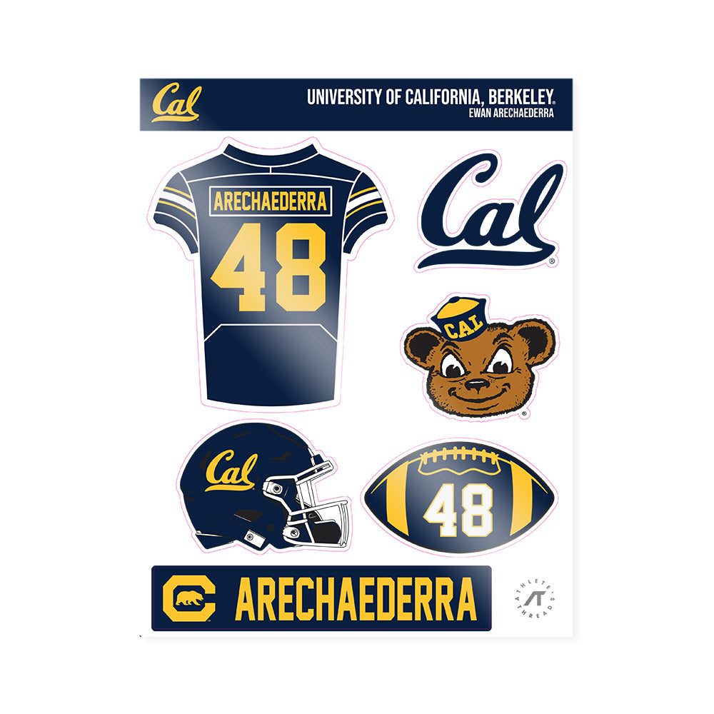 UC Berkeley - NCAA Football : Ewan Arechaederra - Sticker Sheet-0