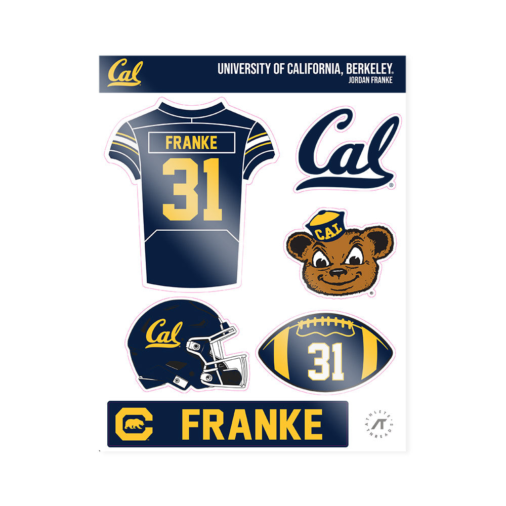 UC Berkeley - NCAA Football : Jordan Franke - Sticker Sheet-0