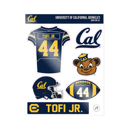 UC Berkeley - NCAA Football : John Tofi Jr. - Sticker Sheet-0