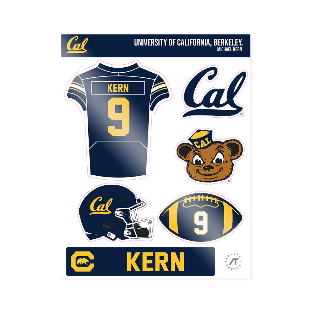 UC Berkeley - NCAA Football : Michael Kern - Sticker Sheet-0
