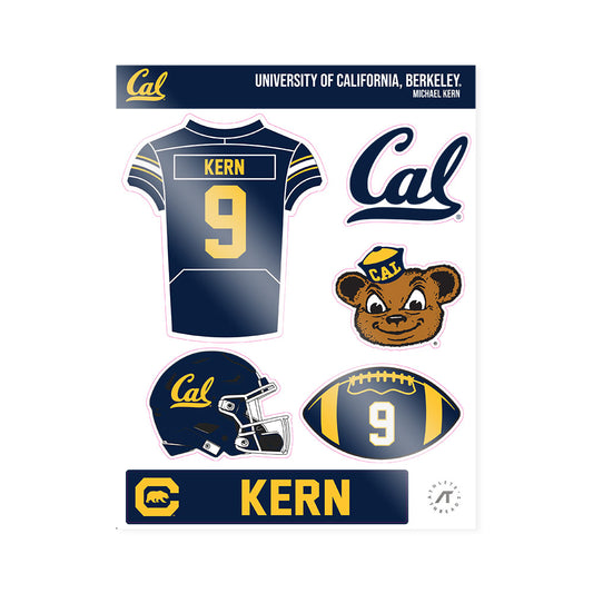 UC Berkeley - NCAA Football : Michael Kern - Sticker Sheet-0