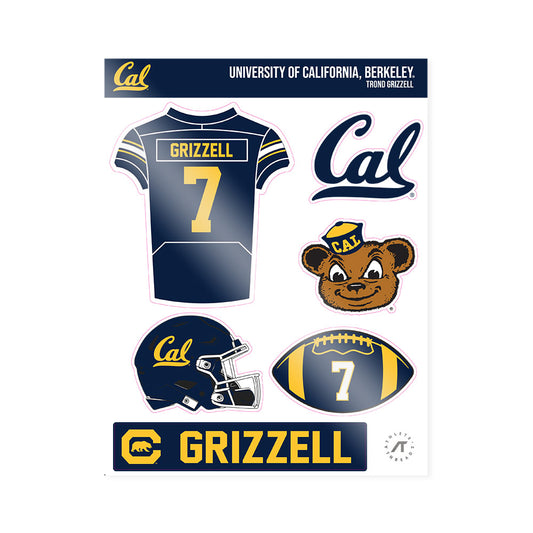 UC Berkeley - NCAA Football : Trond Grizzell - Sticker Sheet-0