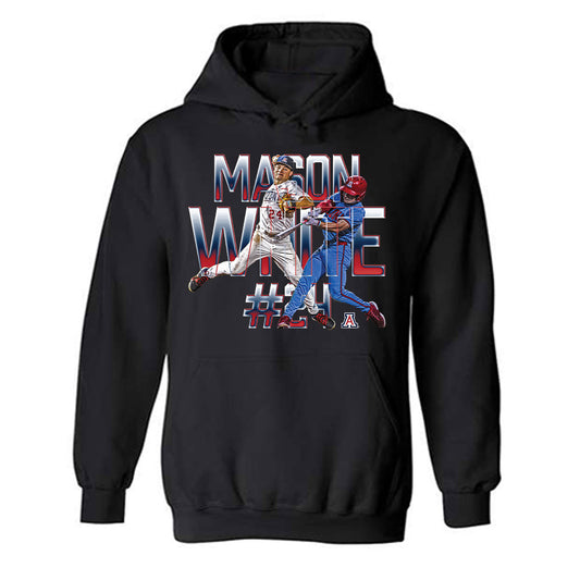 Arizona - NCAA Baseball : Mason White - Player Collage Hooded Sweatshirt-0