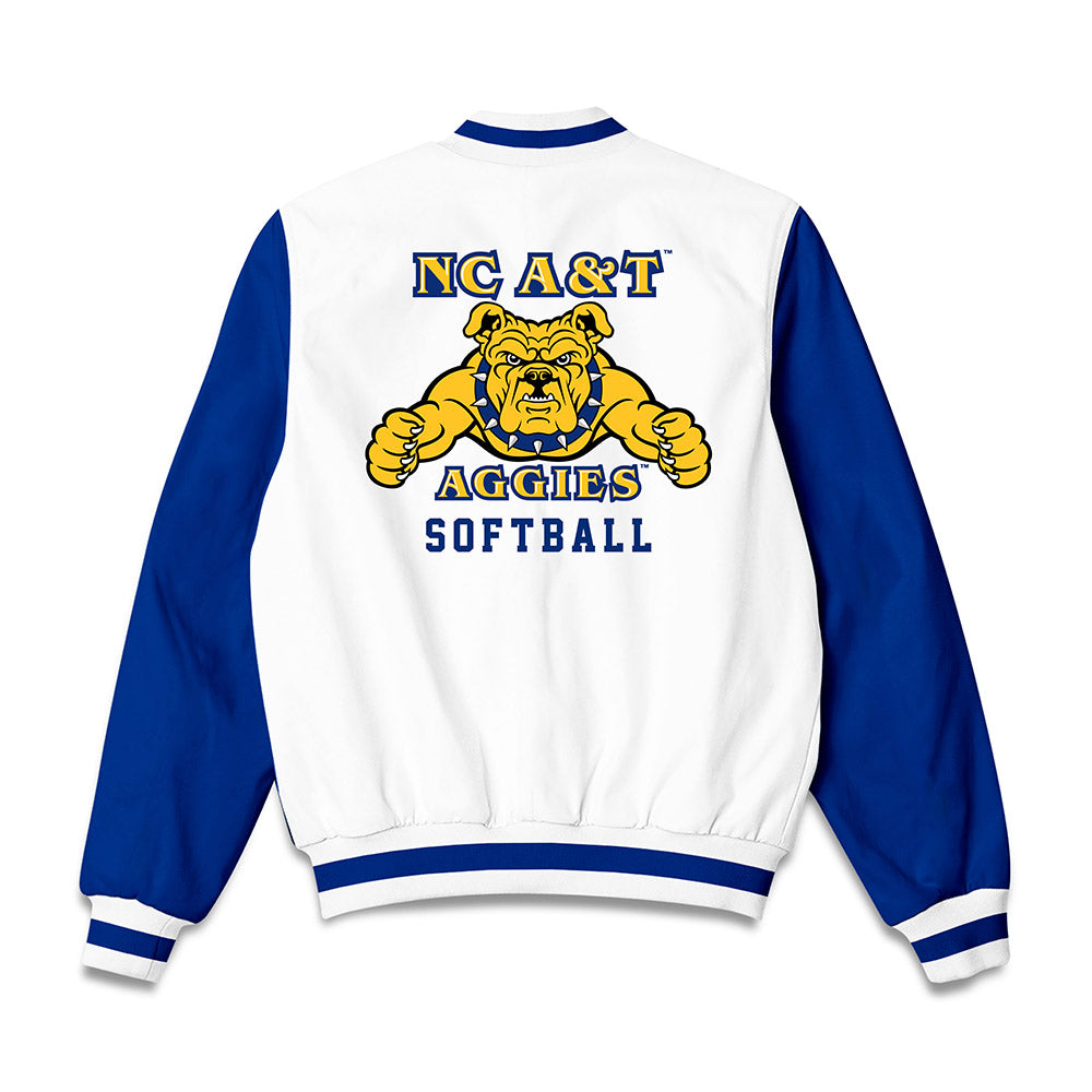 North Carolina A&T - NCAA Softball : Maliyah Alexander - Bomber Jacket-1