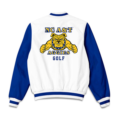 North Carolina A&T - NCAA Men's Golf : Pedro Pereira - Bomber Jacket-1