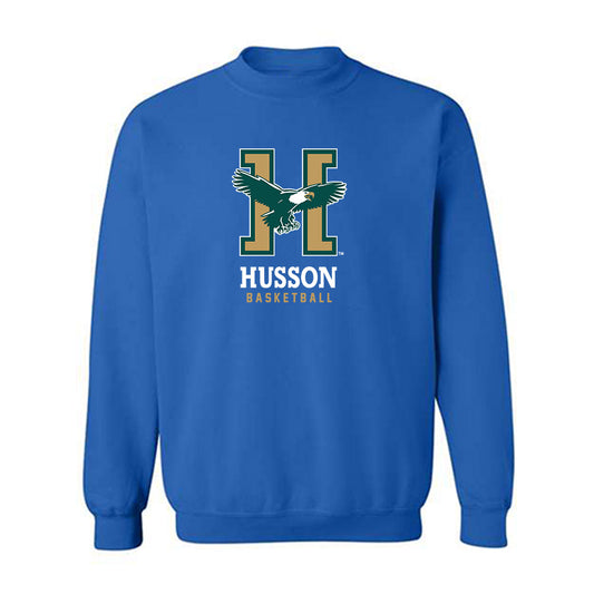Husson - NCAA Men's Basketball : Charlie Katsiaficas - Classic Shersey Crewneck Sweatshirt-0