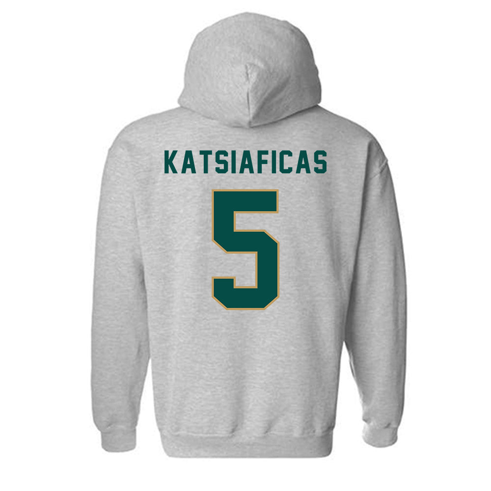 Husson - NCAA Men's Basketball : Charlie Katsiaficas - Classic Shersey Hooded Sweatshirt-1