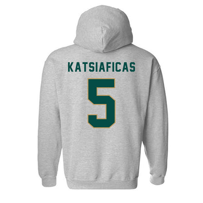 Husson - NCAA Men's Basketball : Charlie Katsiaficas - Classic Shersey Hooded Sweatshirt-1