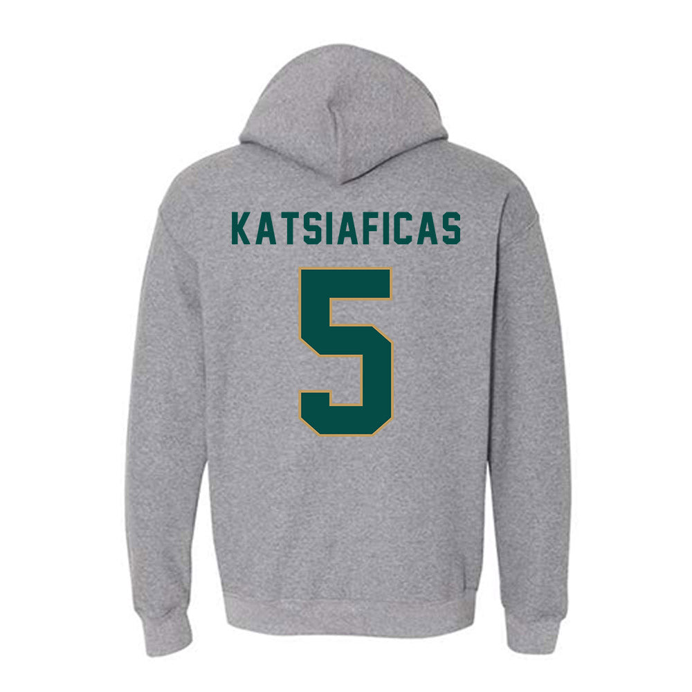 Husson - NCAA Men's Basketball : Charlie Katsiaficas - Hooded Sweatshirt-1