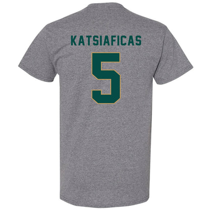 Husson - NCAA Men's Basketball : Charlie Katsiaficas - T-Shirt-1