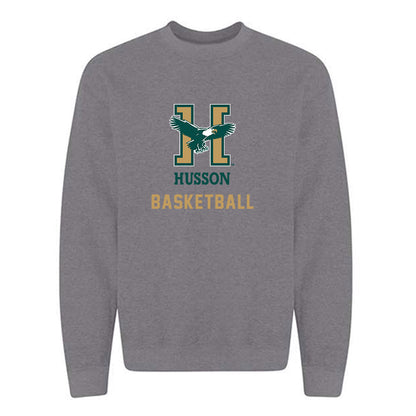 Husson - NCAA Men's Basketball : Charlie Katsiaficas - Crewneck Sweatshirt-0