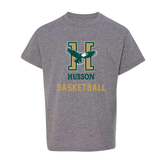 Husson - NCAA Men's Basketball : Charlie Katsiaficas - Youth T-Shirt-0