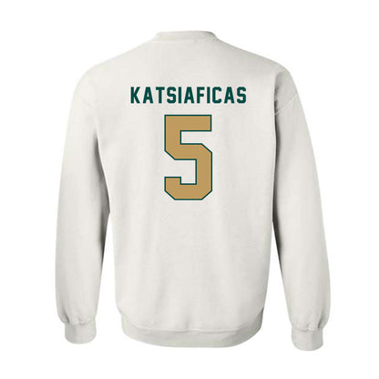 Husson - NCAA Men's Basketball : Charlie Katsiaficas - Crewneck Sweatshirt-1