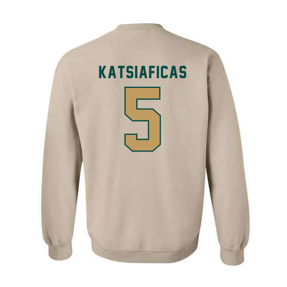 Husson - NCAA Men's Basketball : Charlie Katsiaficas - Crewneck Sweatshirt-1