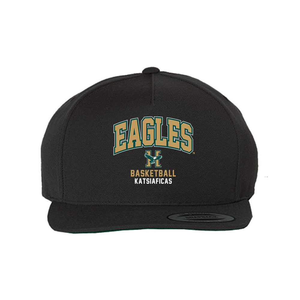 Husson - NCAA Men's Basketball : Charlie Katsiaficas - Snapback Hat-0