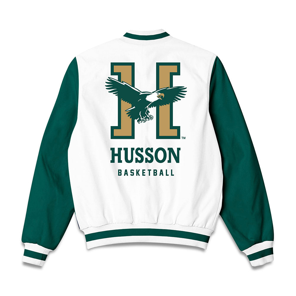 Husson - NCAA Men's Basketball : Bryce Tackett - Bomber Jacket-1