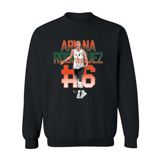 Miami - NCAA Women's Volleyball : Ariana Rodriguez - Player Collage Crewneck Sweatshirt-0