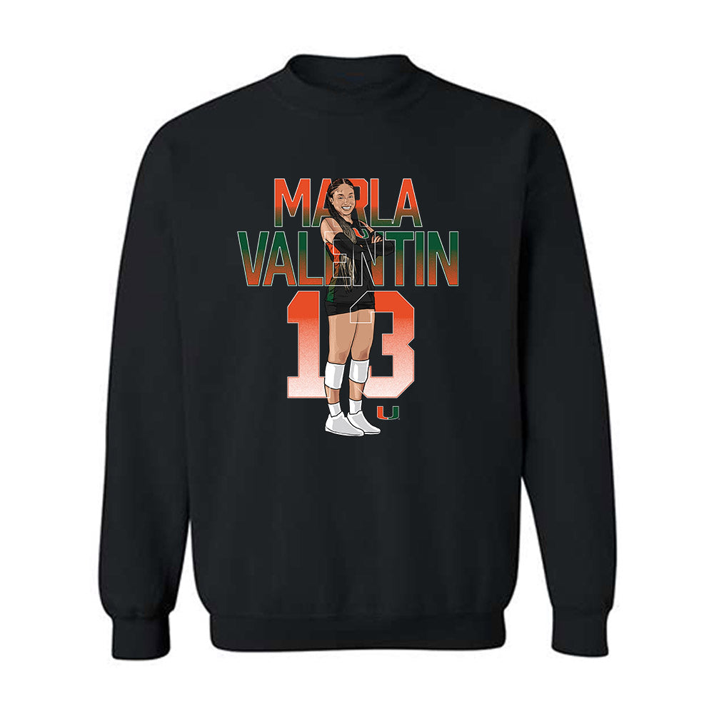 Miami - NCAA Women's Volleyball : Marla Valentin - Player Collage Crewneck Sweatshirt-0