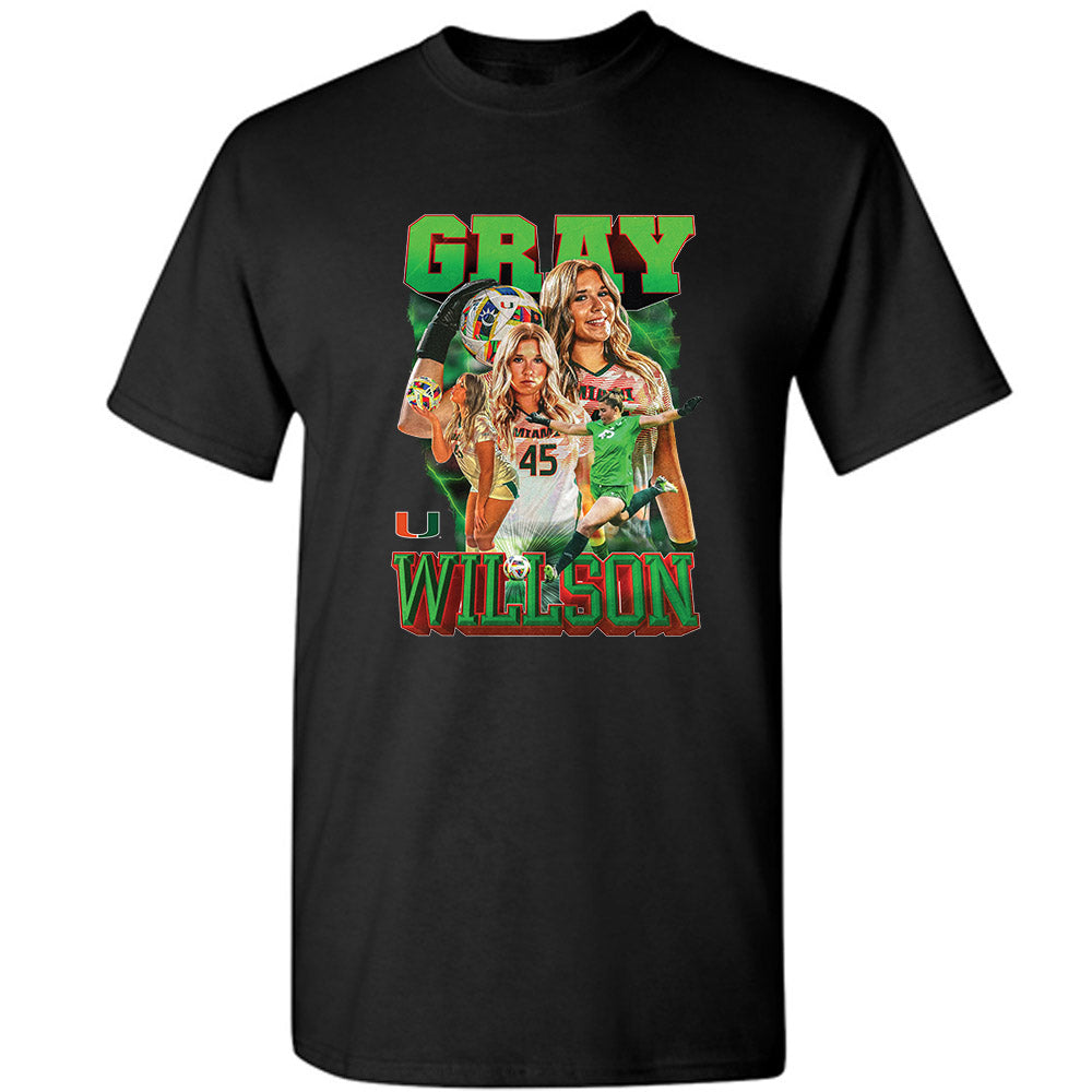 Miami - NCAA Women's Soccer : Gray Willson - Player Collage T-Shirt-0