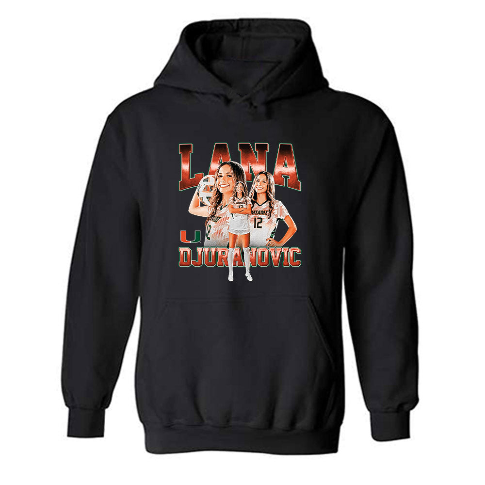 Miami - NCAA Women's Soccer : Lana Djuranovic - Player Collage Hooded Sweatshirt-0