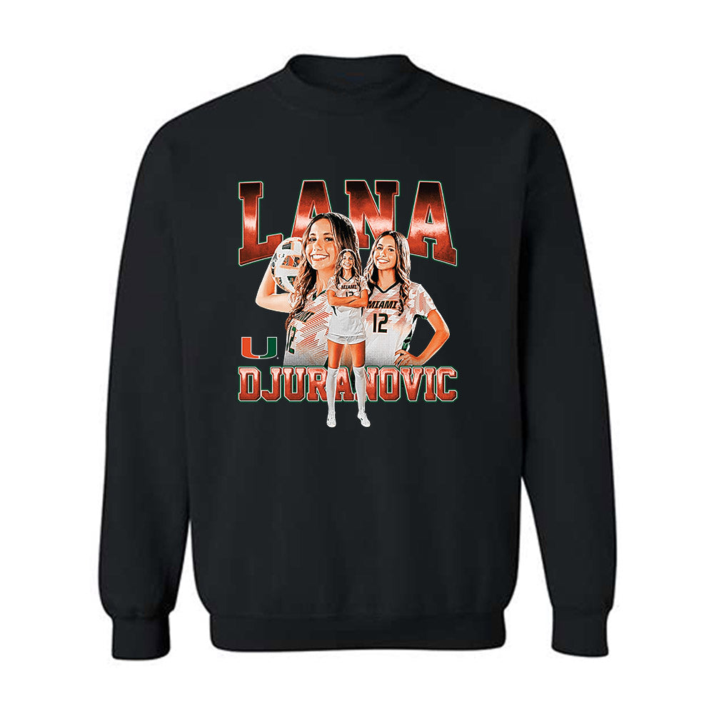 Miami - NCAA Women's Soccer : Lana Djuranovic - Player Collage Crewneck Sweatshirt-0