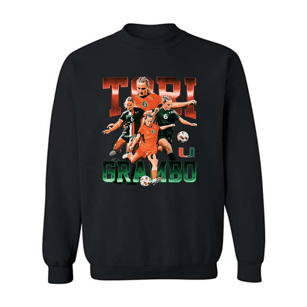 Miami - NCAA Women's Soccer : Tori Grambo - Player Collage Crewneck Sweatshirt-0