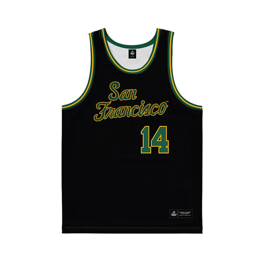 USFCA - NCAA Men's Basketball : Ben Abosi - Black Basketball Jersey-0