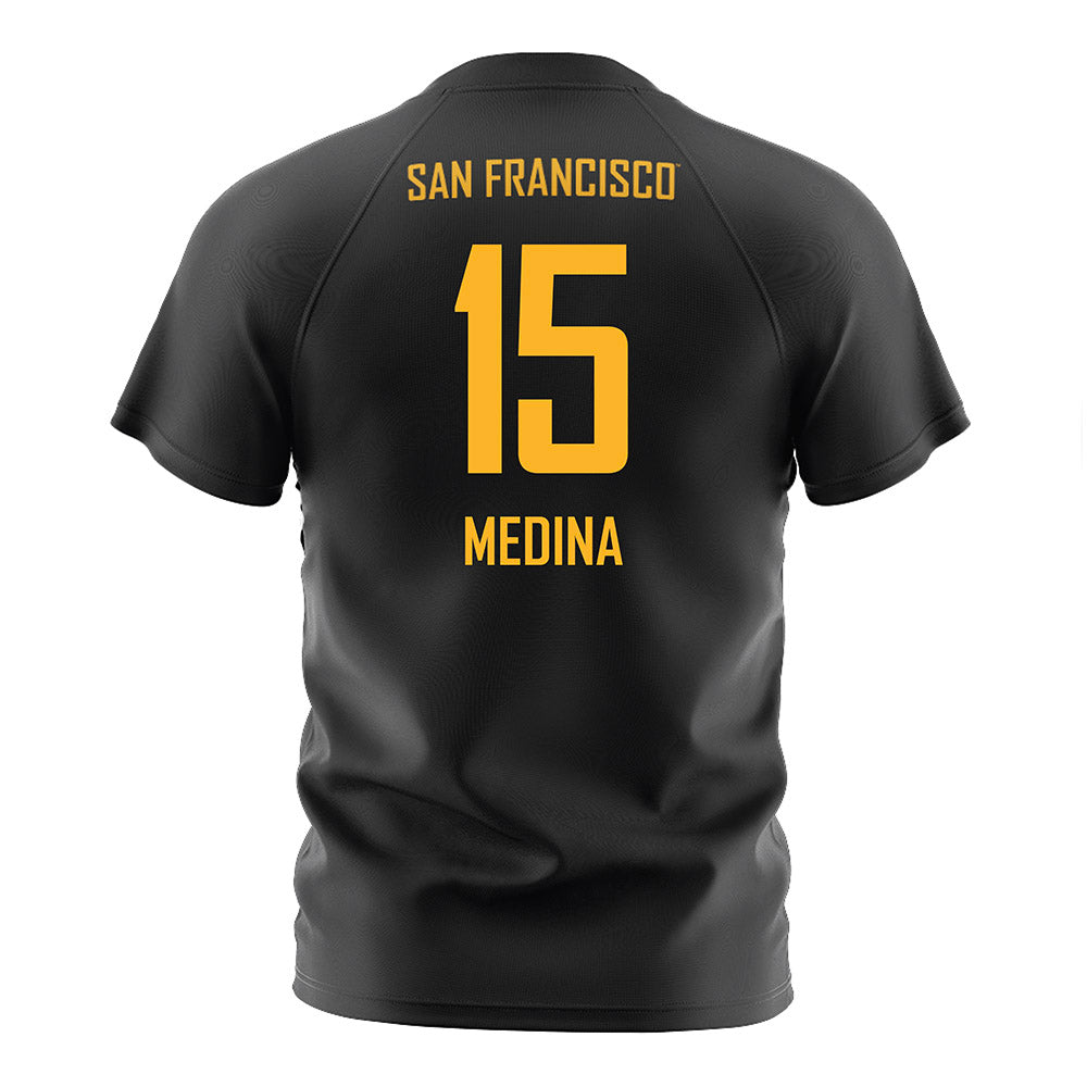 USFCA - NCAA Men's Soccer : Adrian Medina - Black Soccer Jersey-1