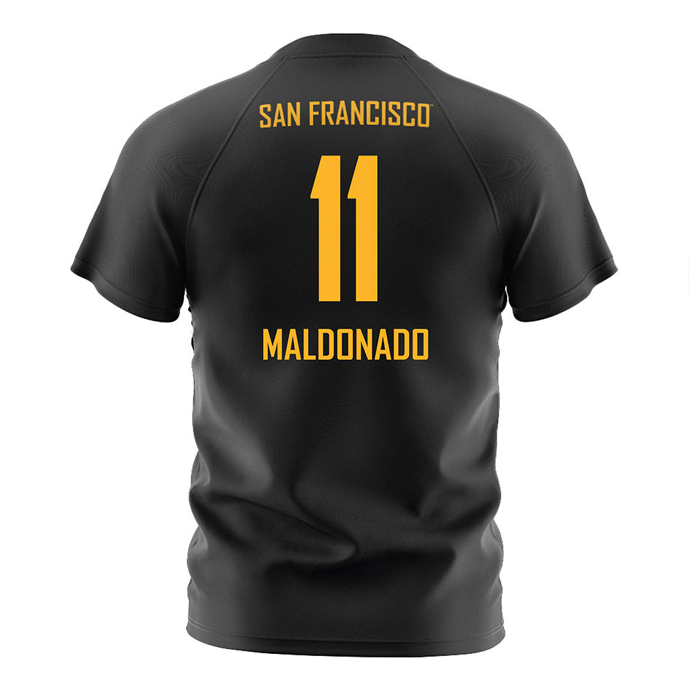 USFCA - NCAA Men's Soccer : Chris Maldonado - Black Soccer Jersey-1