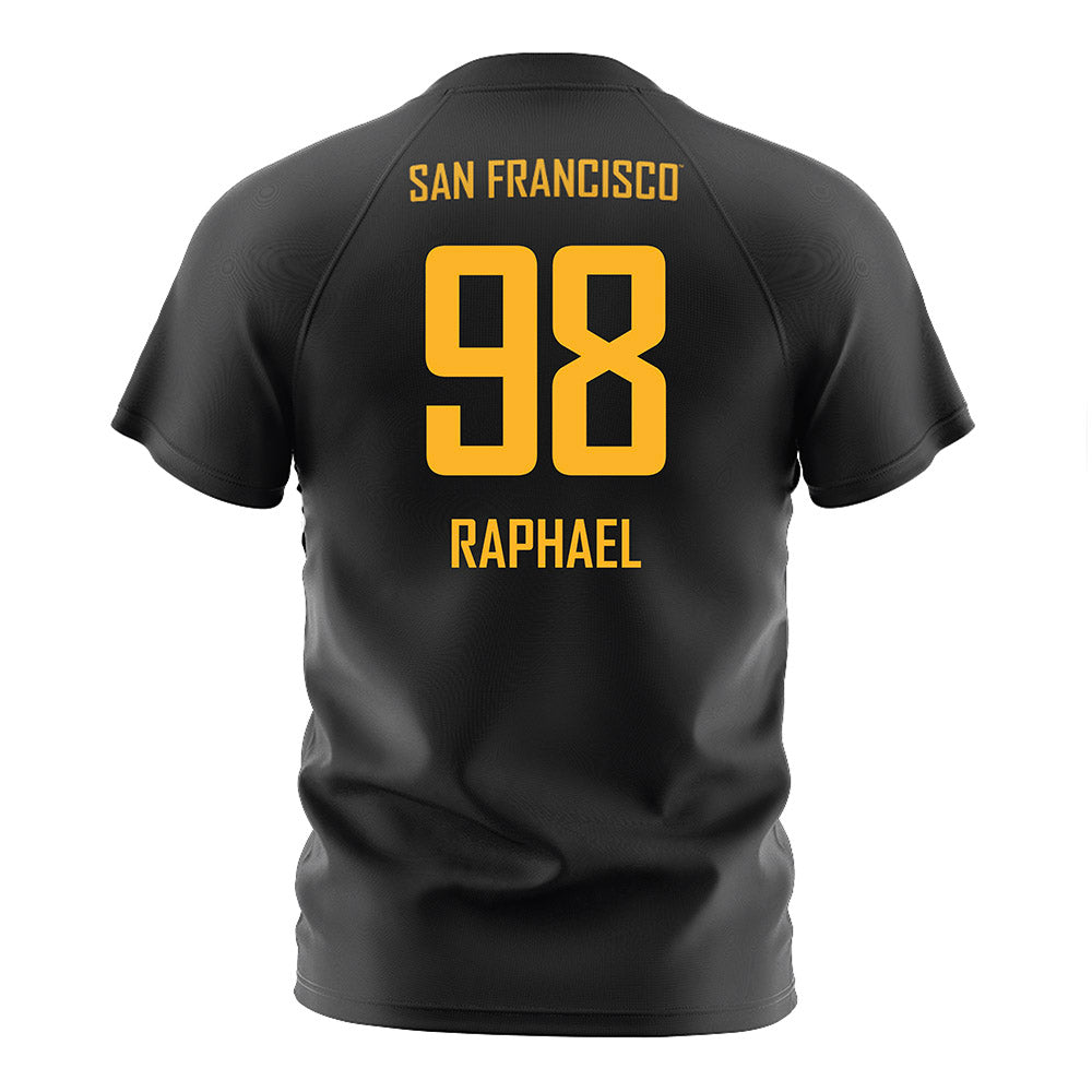 USFCA - NCAA Men's Soccer : David Raphael - Black Soccer Jersey-1