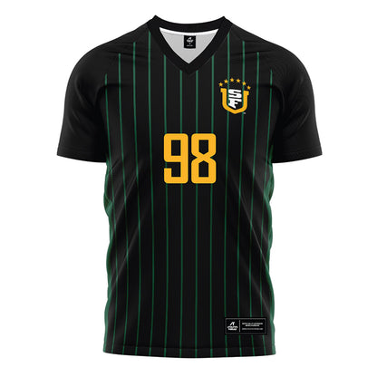 USFCA - NCAA Men's Soccer : David Raphael - Black Soccer Jersey-0