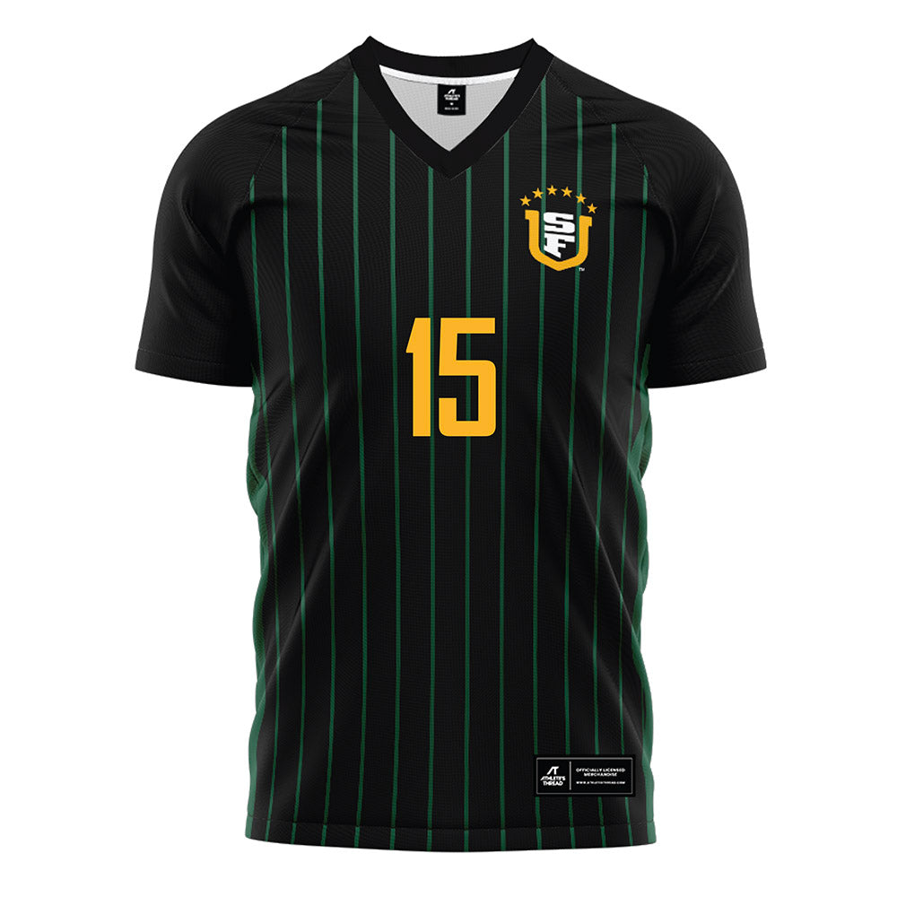 USFCA - NCAA Men's Soccer : Adrian Medina - Black Soccer Jersey-0