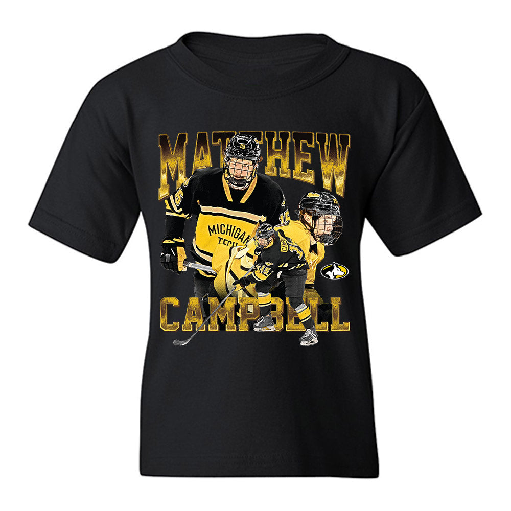 Michigan Tech - NCAA Men's Ice Hockey : Matthew Campbell - Player Collage Youth T-Shirt-0