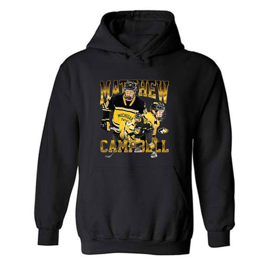 Michigan Tech - NCAA Men's Ice Hockey : Matthew Campbell - Player Collage Hooded Sweatshirt-0