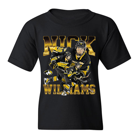 Michigan Tech - NCAA Men's Ice Hockey : Nick Williams - Player Collage Youth T-Shirt-0