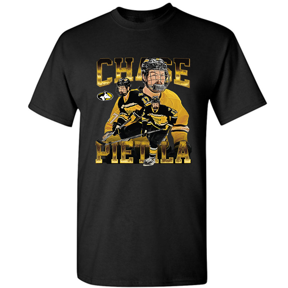 Michigan Tech - NCAA Men's Ice Hockey : Chase Pietila - Player Collage T-Shirt-0