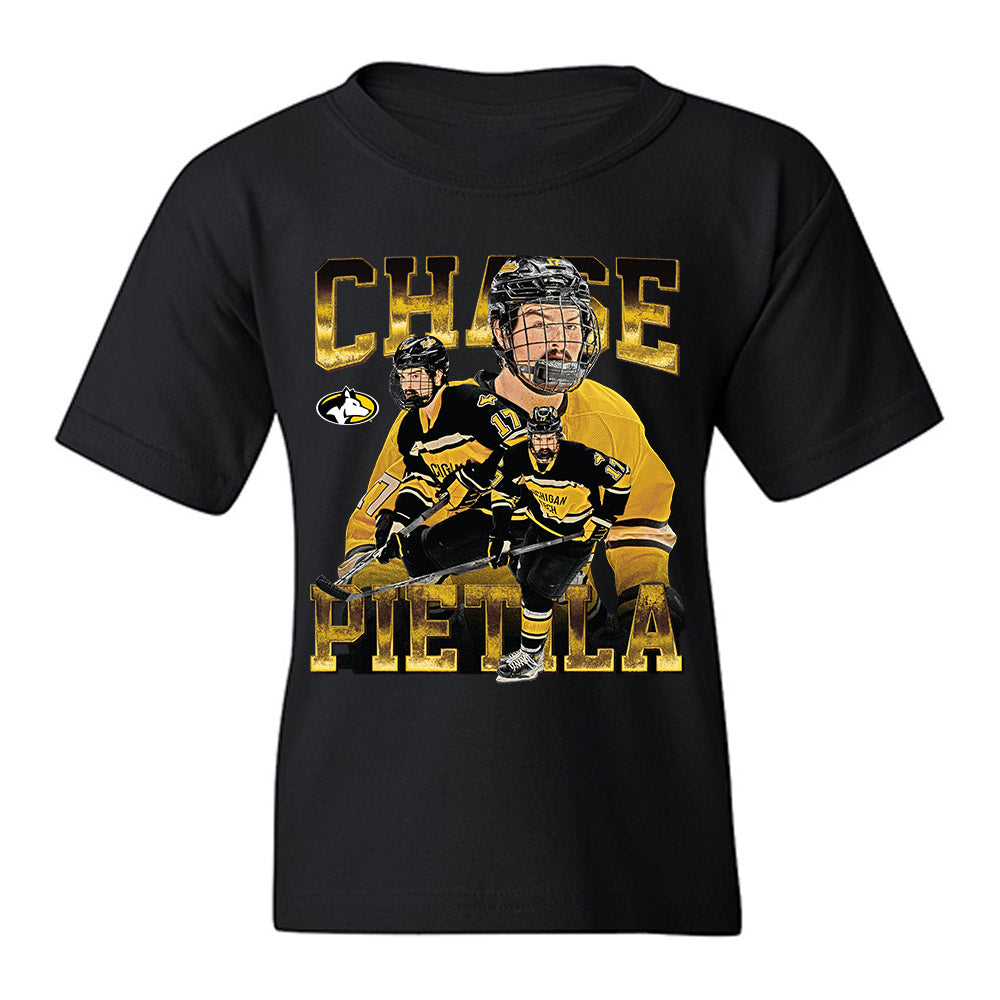 Michigan Tech - NCAA Men's Ice Hockey : Chase Pietila - Player Collage Youth T-Shirt-0