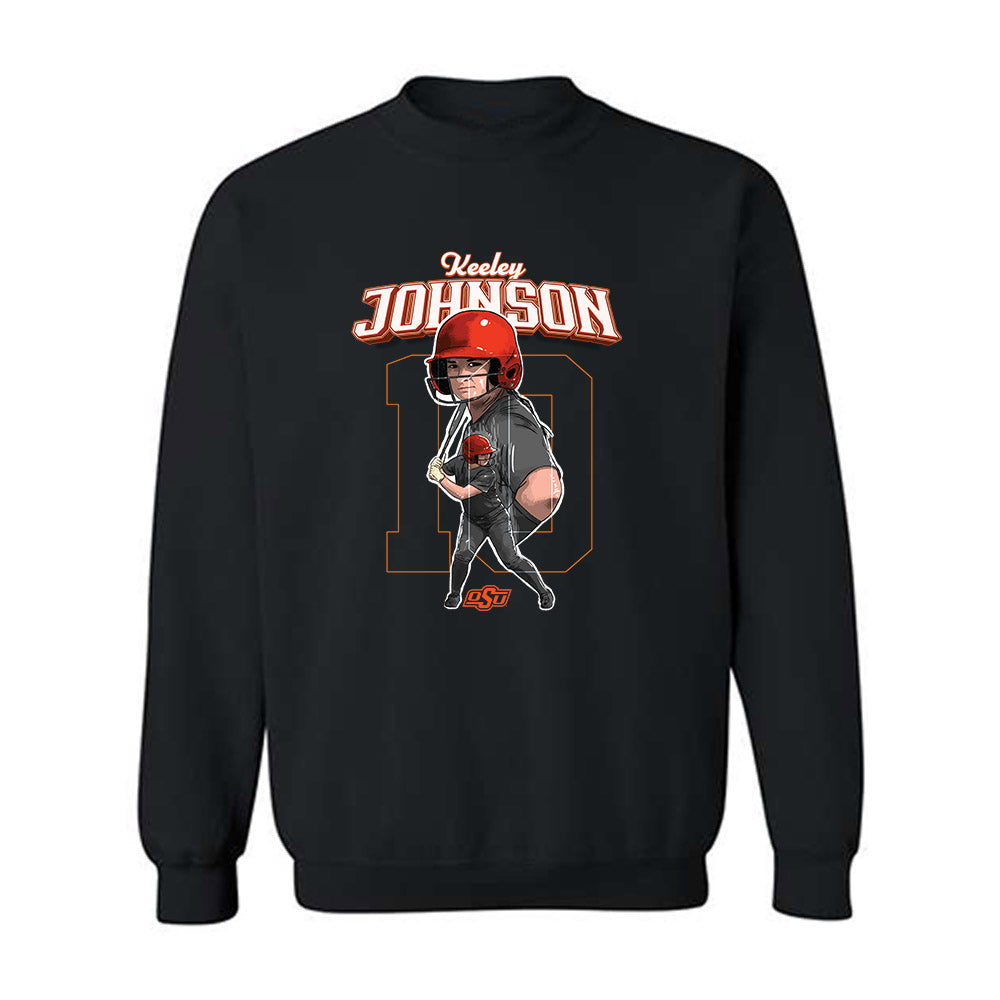 Oklahoma State - NCAA Softball : Keeley Johnson - Player Collage Crewneck Sweatshirt-0