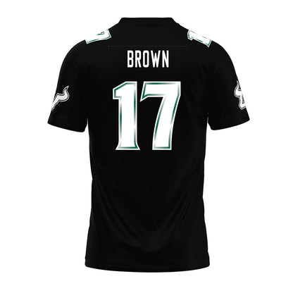 USF - NCAA Football : Byrum Brown - Black Premium Football Jersey-1