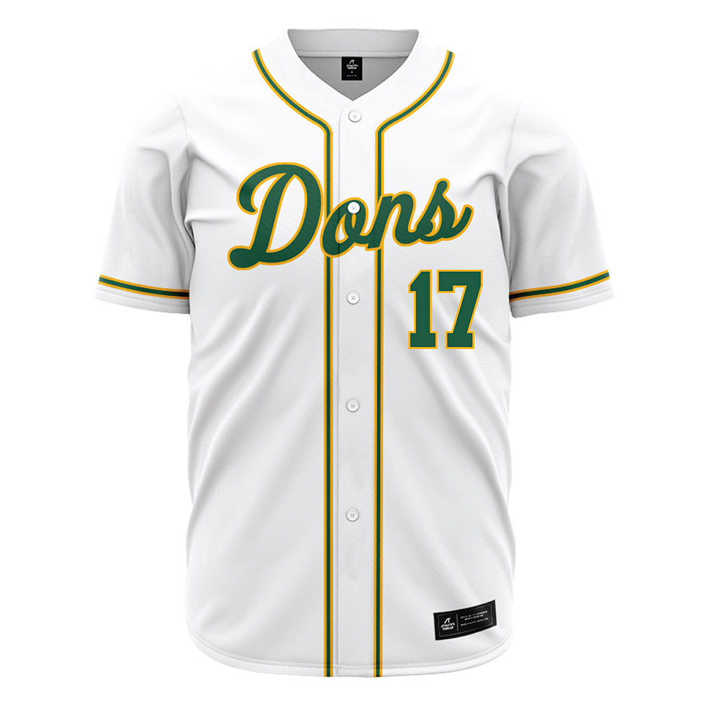 USFCA - NCAA Baseball : Thomas Gonzales - White Jersey-0