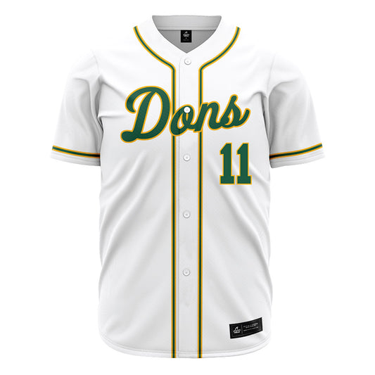 USFCA - NCAA Baseball : Tyler Harries - White Jersey-0