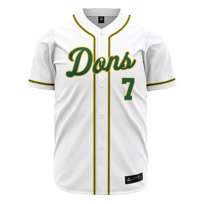 USFCA - NCAA Baseball : Jordan Lewis - White Jersey-0