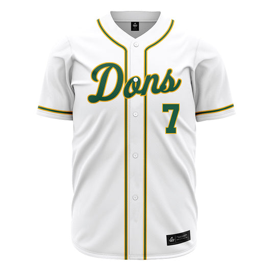 USFCA - NCAA Baseball : Jordan Lewis - White Jersey-0