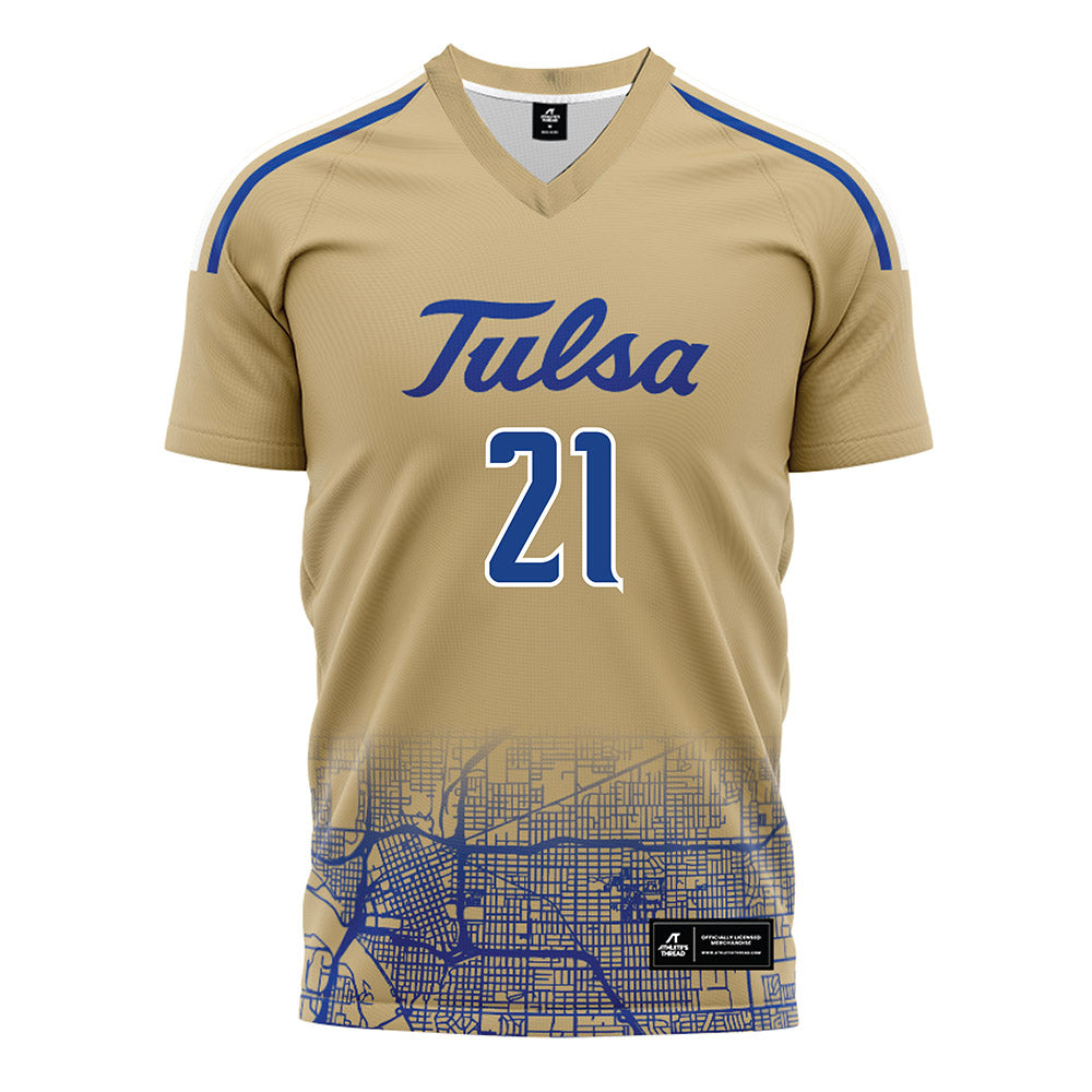 Tulsa - NCAA Men's Soccer : Aimar Membrila - Old Gold Soccer Jersey-0