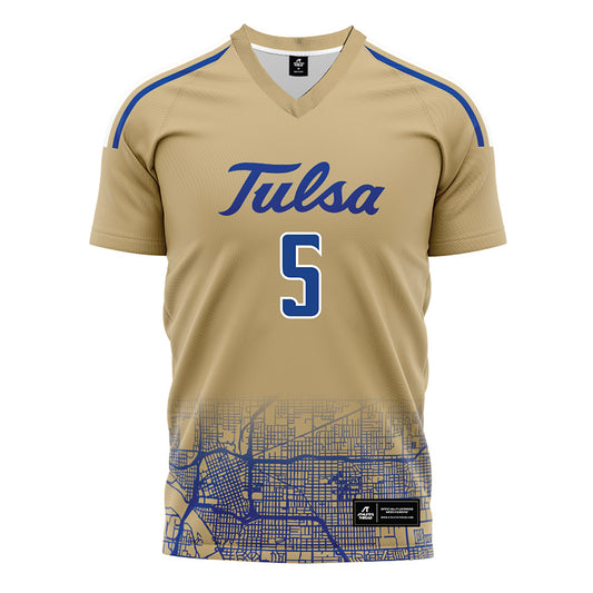 Tulsa - NCAA Men's Soccer : Luc Achermann - Old Gold Soccer Jersey-0